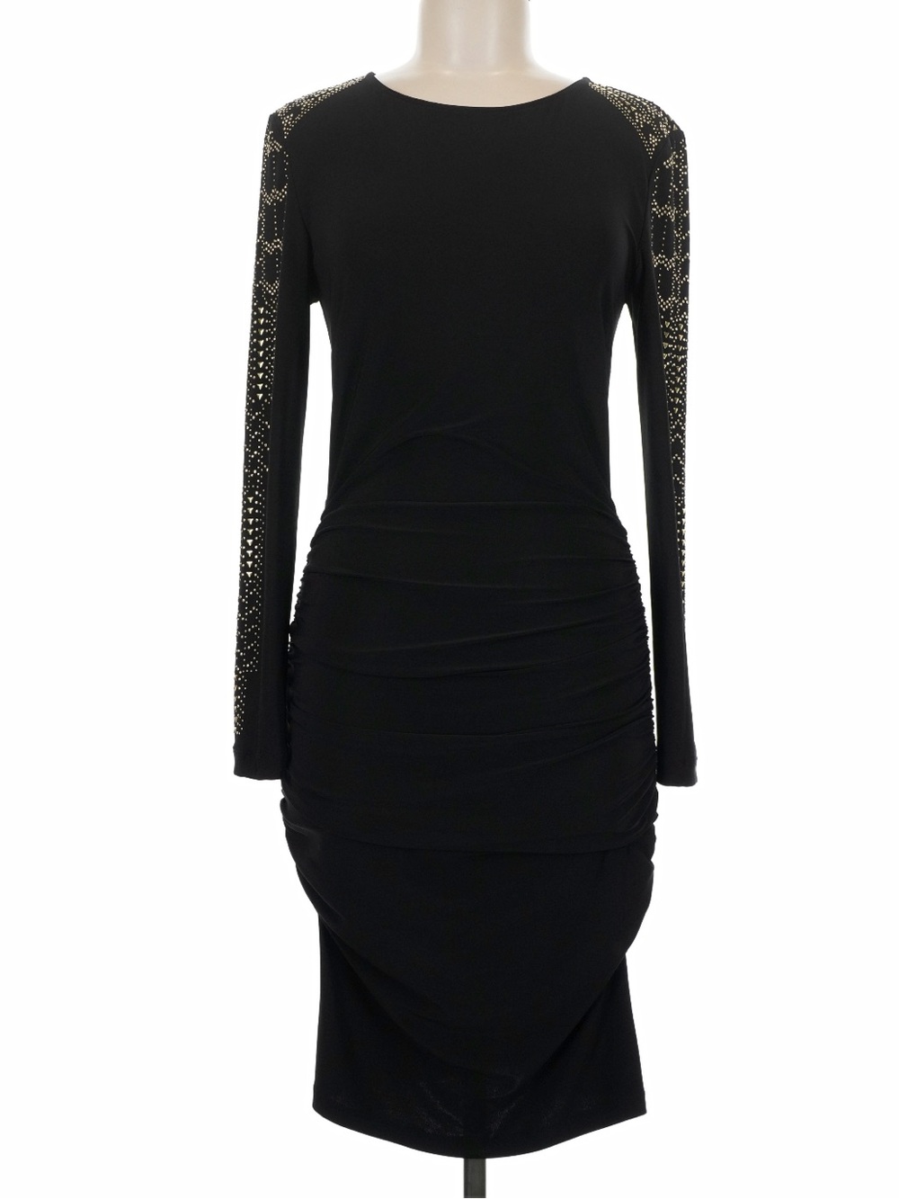MARINA Black Dress with Gold Detailing
